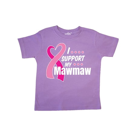 

Inktastic Breast Cancer Awareness I Support My Mawmaw with Pink Ribbon Gift Toddler Boy or Toddler Girl T-Shirt