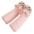 thumbnail image 5 of Women's Mid-Calf Socks with Carrot Rabbit Pattern, Lamb Fleece Lined Anti-Skid Socks, Non-Slip Grip Floor Sleep Socks, Cute Home Wear Cartoon Design Socks - Pink, 5 of 5