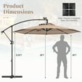 thumbnail image 3 of Gymax 10Ft Offset Hanging Umbrella Patio Outdoor w/ 32 Solar LED Lights Tan, 3 of 10