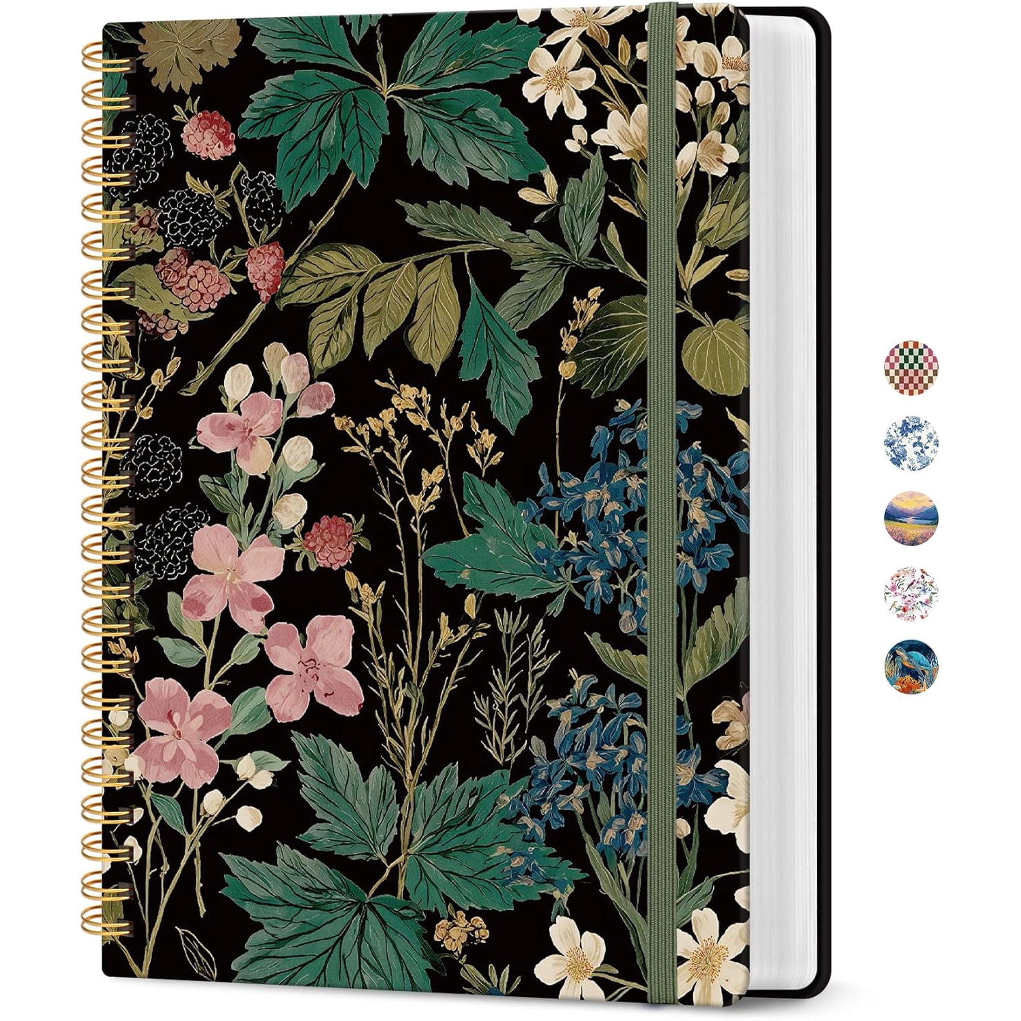 AP Spiral Notebook for Work Thick Hardcover Lined Journal for Note Taking | Forest Botanica 300 Pages (7.1 x10 ) B5 College Ruled Journal for Women & Writing Fit for Office Home School Supplies
