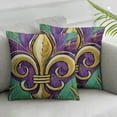 thumbnail image 3 of Ullo0ord Mardi Gras Pillow Covers for Please Masquerade Mask Holiday Decor Throw Pillows Decorative Cushion Cases Mardi Gras Decorations, 3 of 7