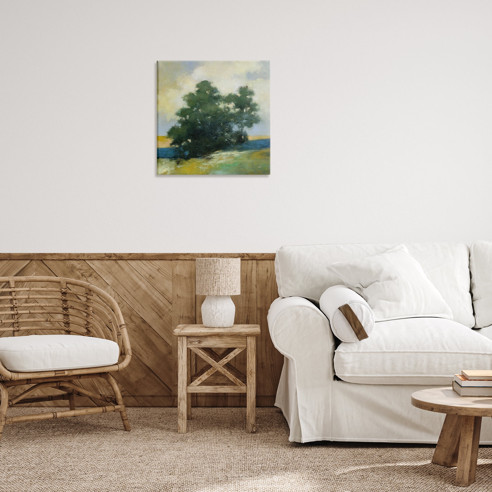 Stupell Industries Solitary Trees Landscape Landscape & Nature Painting Wrapped Canvas Art Print Wall Art, 24 x 24