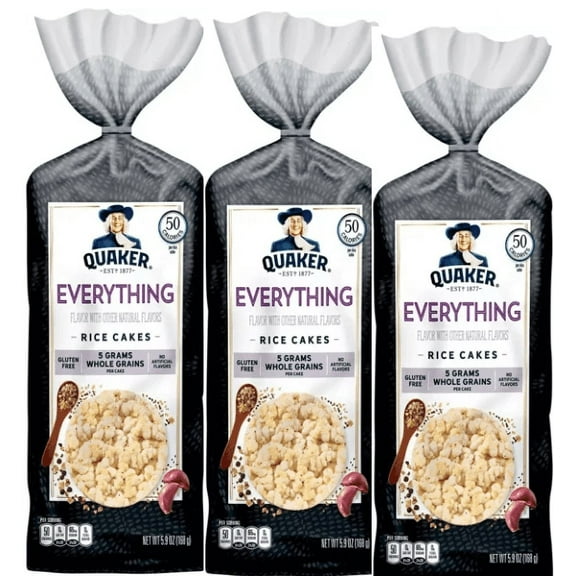 Quaker Large Rice Cake Everything - 5.9oz pack of 3