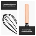thumbnail image 3 of 2 Pcs Silicone Whisk, Trianu 10" Kitchen Silicone Whisks for Cooking Non Scratch, Wisking Tool Whisk Egg Bread Silicone Wisk with Wooden Handle, Black, 3 of 7