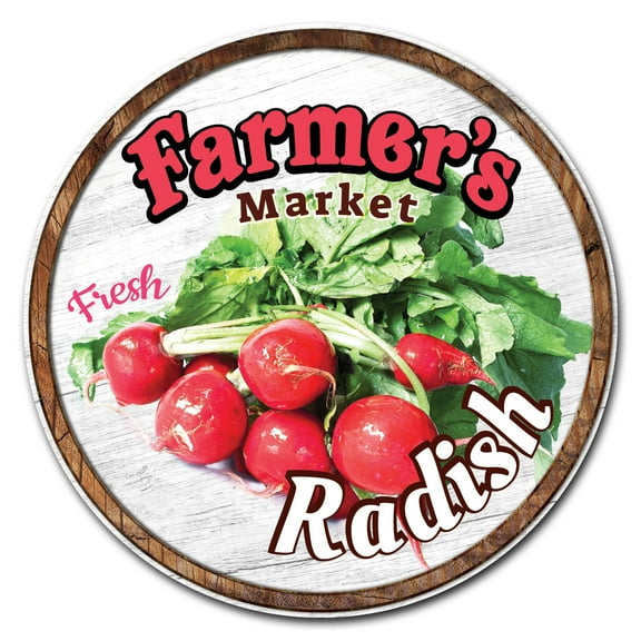 SignMission C-24-CIR-WS-Radish 16 x 24 in. Corrugated Plastic Sign with Stakes Circular - Farmers Market Radish