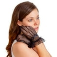 thumbnail image 3 of Skeleteen Dress Lace Hand Gloves - Vintage Formal Black Sheer Evening Gloves with Satin Bow and Lace Ruffle Wrist Cuffs for Women and Girls, 3 of 7