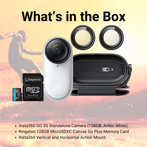 Insta360 GO 3S Standalone Camera – Arctic White, 128 GB – Kompakte 360°-Actionkamera – Für Vlogs, Sport & Abenteuer – Ultraleicht, Wasserdicht & Vielseitig Insta360 GO 3S Standalone Camera – Arctic White, 128 GB – Kompakte 360°-Actionkamera – Für Vlogs, Sport & Abenteuer – Ultraleicht, Wasserdicht & Vielseitig