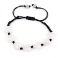 thumbnail image 1 of Nvzi Pulsera de cuentas hecha a mano, pulsera tejida con corazón de piedra natural, pulsera simple y ajustable (blanca), 1 of 5