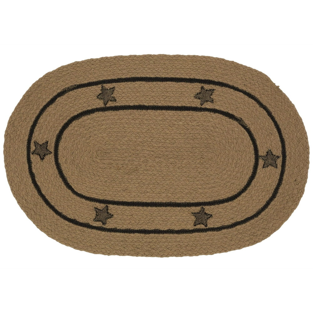 Braided Rug Burlap Star Jute Country Primitive IHF