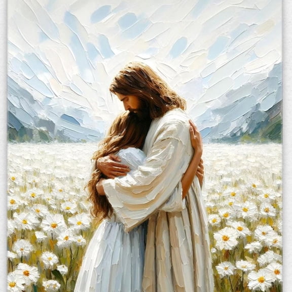 His Love, Christian Wall Art, Jesus Hugging Woman, Jesus Art, Prints, Bible Art, Jesus With Woman, Jesus Wall Art, Christian Print UNFRAMED PAPER POSTER, Home Decor, Vintage Gift, Living Room Dercor