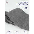 thumbnail image 4 of HUGH UGOLI Unisex Cotton Diabetic Crew Socks, Melange Gray, Large, Shoe Size: US 9-12 for Women & US 8-11 for Men, 8 Pairs, 4 of 6