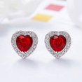 thumbnail image 3 of White Gold Plated Crystals Necklace & Earrings Set (Red), 3 of 6