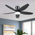 thumbnail image 3 of 36" Black Low Profile Ceiling Fan with Lights, Remote/APP Control, DC Reversible Motor, LED Dimmable Light, Flush Mount Ceiling Fan for Bedroom, Living Room, Indoor/Outdoor Patio Use, 3 of 13
