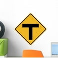 thumbnail image 1 of T Intersection Sign Wall Decal by Wallmonkeys Peel and Stick Graphic (12 in W x 12 in H) WM57846, 1 of 4