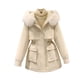 thumbnail image 2 of Chaquetas y abrigos casuales con capucha de manga larga para mujer, de longitud media, desmontables, de un solo uso, cortavientos de tres piezas, ropa de trabajo, chaqueta de algodón para mujer, 2 of 4