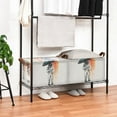 thumbnail image 3 of Yayeee Foldable Storage Basket for Shelves with Handles Set of 2 Waterproof Cloth Bins, White Astronaut, 3 of 7
