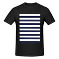 thumbnail image 4 of Bingfone Navy Blue And White Stripes Men'S Loose Fit Short-Sleeve Pocket T-Shirt, 4 of 7