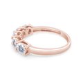 thumbnail image 4 of White Moissanite Lab Created Diamond Five Stone Half Eternity Engagement Wedding Band Ring 14K Solid Rose Gold(G-H Color,VVS1 Clarity,1.25 Cttw)-8.5, 4 of 8