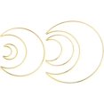 thumbnail image 1 of 4Pcs 4 Sizes Golden Moon Shaped Dream Catcher Metal Hoops Christmas Theme Iron Moon Links Wreath Macrame Hoop Rings for DIY Craft Wedding Wall Hanging Decorations 42~175x49~200x3mm, 1 of 4