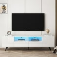 thumbnail image 2 of Yardi Yard High Glossy Gaming TV Media Center for 70/75/80 Inch TV, LED TV Stand Console in White, 2 of 12