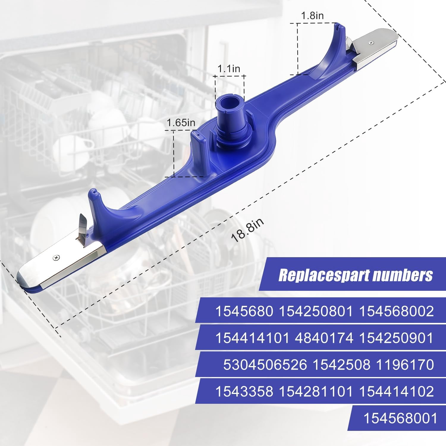 RVKXHD 5304517203 Dishwasher Lower Spray Arm Replacement – Compatible with Frigidaire, Kenmore & More – Replaces 154568001, 154414101, 154250901, 154568002, PS12585623, AP6783883