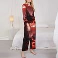 thumbnail image 3 of Daiia Red Moon Lava for Women's Long-Sleeved Pajama Set – Soft & Comfortable Sleepwear Button-Up Pajamas Cozy Lounge Wear-X-Large, 3 of 7