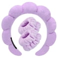 thumbnail image 1 of Diademas de spa para lavar la cara, juego de muñequeras de esponja, maquillaje, cuidado de la piel, diadema, toallas de muñeca, toalla de rizo suave, diadema para mujeres, gorros hinchados, antidesliz, 1 of 5