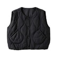 thumbnail image 4 of Besolor Girls Clothes Vests Fall Winter Casual Thermal Warm Sleeveless Button Jackets Waistcoat with Pockets(5-6 Years,Black), 4 of 6