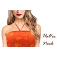 thumbnail image 3 of HAPPY BAY Women's Boho Beach Backless Smocked Mini Flowy Dress Tube Top Strapless Dresses for Women L-XL Summer Flame, Seashore, 3 of 3