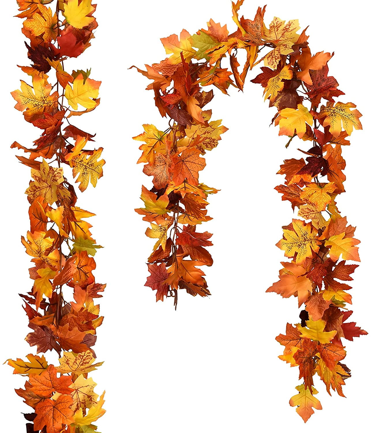 5.7ft/Piece Artificial Autumn Foliage Garland Hanging Vine Garland Thanksgiving Gift for Home Wedding Fireplace Party Christmas Decoration Uneam 2 Pack Thanksgiving Decoration Fall Garland Maple Leaf