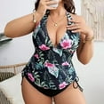 thumbnail image 4 of Women's Plus Size Floral Print Tankini Set L-5XL, 4 of 5