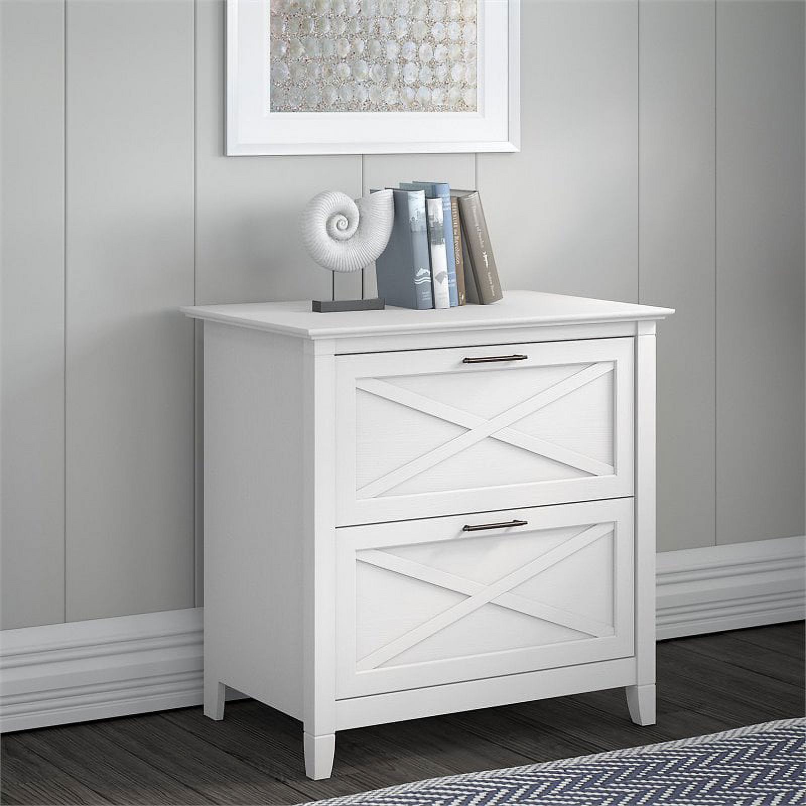 Home Square 2 Piece Lateral Filing Cabinet Set with 2 Drawer in Pure White Oak - image 2 of 8