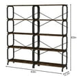 thumbnail image 3 of 5 Tier Large Book Shelf, Bookcase Home Office Open Bookshelf,Shelves for Living Room, Office Shelf,Vintage Industrial Style Bookshelf with Metal Frame,Rustic Brown, 3 of 10