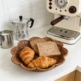 thumbnail image 4 of Fruit Vegetable Storage Basket Plastic Imitation Vines Woven Basket 28*28*4cm Multi Functional Storage Tray for Snack Candy and Bread, 4 of 7