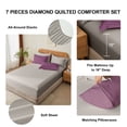 thumbnail image 5 of Flymme King Size Comforter Sets Purple ,7 Pieces Bed in a Bag King Quilted Diamond Complete Bedding Sets with Comforter, Sheet, Pillowcases & Shams, 5 of 8