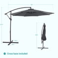 thumbnail image 2 of Sonerlic 10ft Outdoor Patio Hanging Offset Umbrella with Steel Frame for Yard,Poolside and Deck,Anthracite, 2 of 6