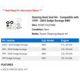 thumbnail image 2 of Steering Rack Seal Kit - Compatible with 1999 - 2003 Dodge Durango RWD 2000 2001 2002, 2 of 2