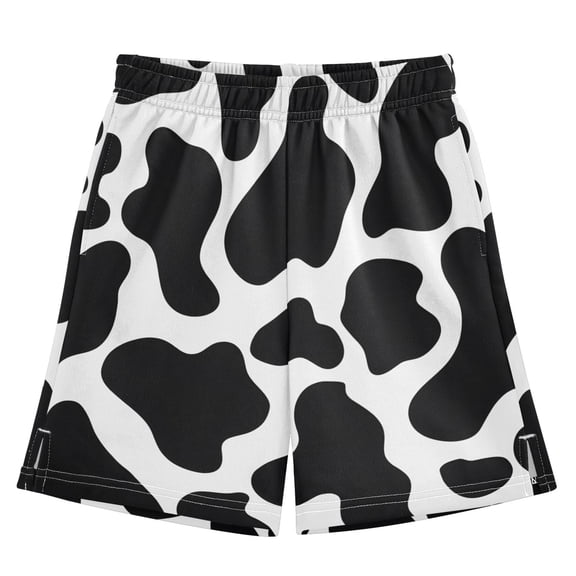 Cow Print Pattern Athletic Shorts Breathable with Comfort Fit Drawstring Casual Sweatshorts X-Small