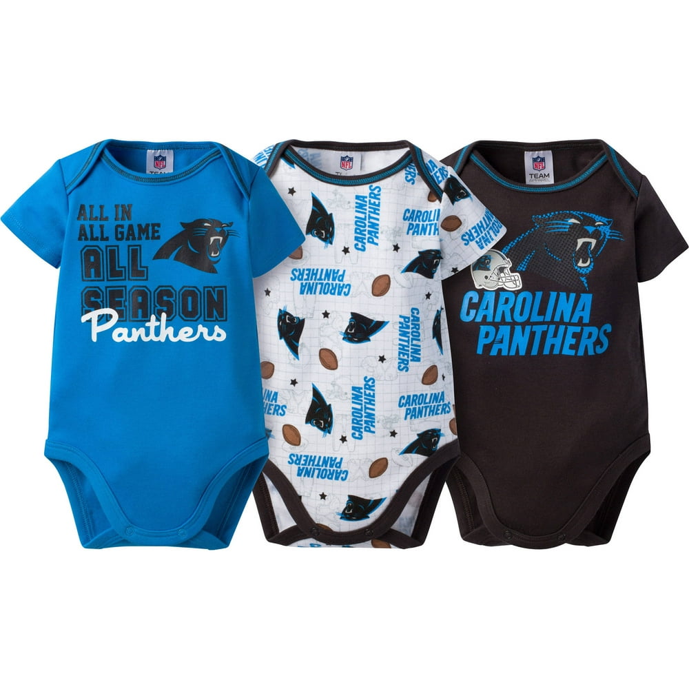 NFL Carolina Panthers Baby Boys Short Sleeve Bodysuit Set, 3-Pack ...
