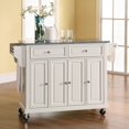 thumbnail image 2 of Crosley Furniture Wood/Solid Granite Kitchen Cart in White/Gray, 2 of 7