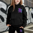 thumbnail image 4 of SGMVNU Girls Sweatsuit Set 2 Piece Outfits Boys Pullover Hoodie and Sweatpants Fall Winter Kids Clothes Tracksuit Clothing Set, Size 4-5 Years, Black, 4 of 4