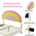 thumbnail image 5 of Bellemave Full Size Upholstered Platform Bed with Rainbow Shape Headboard and Lights Wooden Low Platform Bed Full LED Princess Bed Frame with Height-Adjustable Headboard for Girls, Beige, 5 of 11