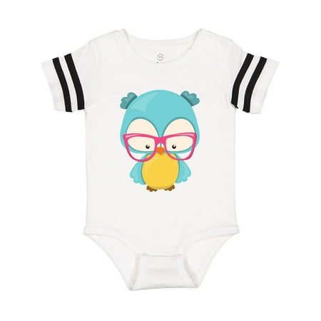

Inktastic Hipster Owl Owl With Glasses Blue Owl Gift Baby Boy or Baby Girl Bodysuit