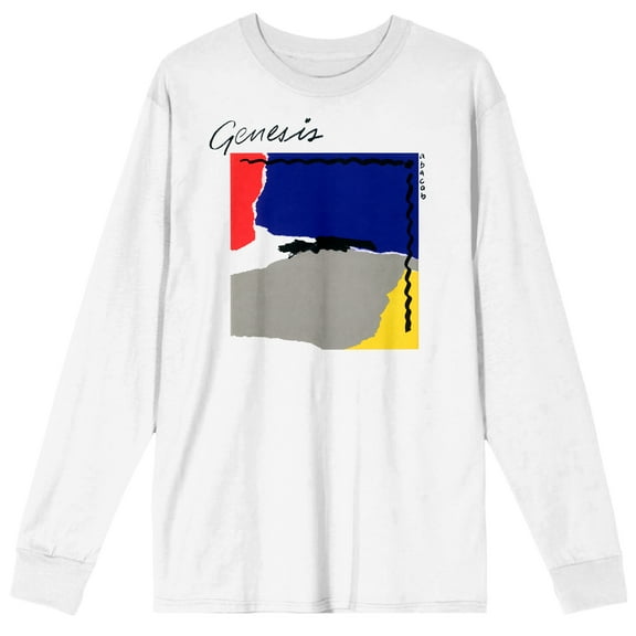 Genesis Abacab Album Cover Crew Neck Long Sleeve White Adult Long Sleeve Tee 
-Medium