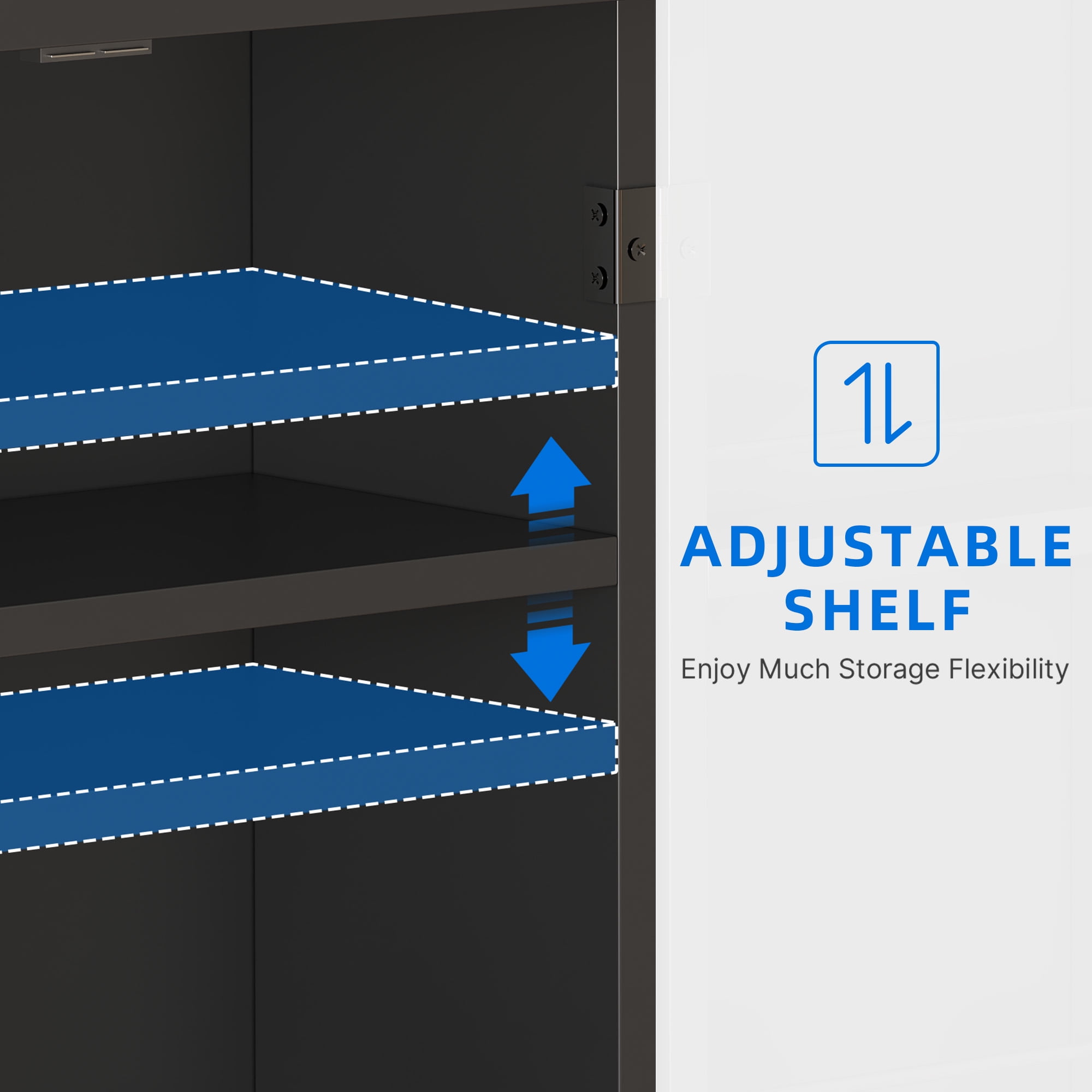 Dextrus 72.4"H Kitchen Pantry Cabinet, Pantry Storage Cabinet with Drawer and Shelves, Black