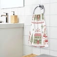 thumbnail image 3 of Yayeee 2 Pack Hand Towels for Bathroom 100% Cotton 16" x 28" Soft Absorbent Kitchen Towel, Red Christmas House, 3 of 7