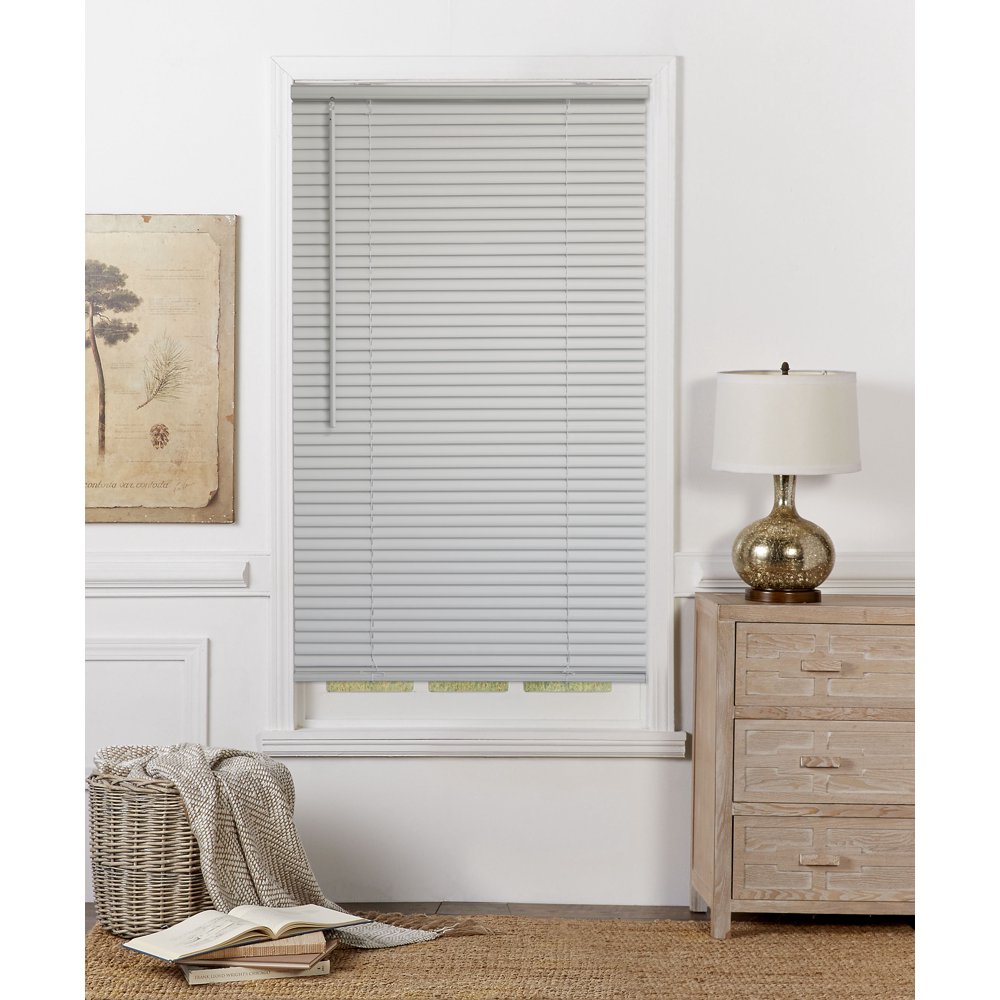 Mainstays Cordless 1" Vinyl Light Filtering Blinds, Gray