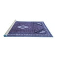 thumbnail image 2 of Ahgly Company Machine Washable Indoor Round Medallion Blue Traditional Area Rugs, 6' Round, 2 of 4
