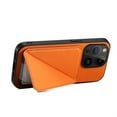 thumbnail image 2 of SaniMore for iPhone 14 Plus Case, PU Leather Skin & Rugged PC Backplane Card Slots [Up to 2] Shockproof Anti-fall Flip Kickstand Slim Lightweight Business Shell for iPhone 14 Plus, Orange, 2 of 6