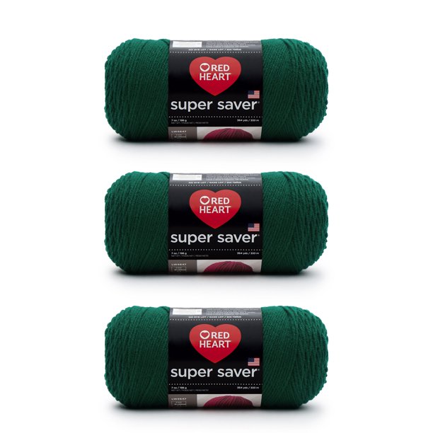 Red Heart Super Saver Paddy Green Yarn 3 Pack of 198g/7oz Acrylic